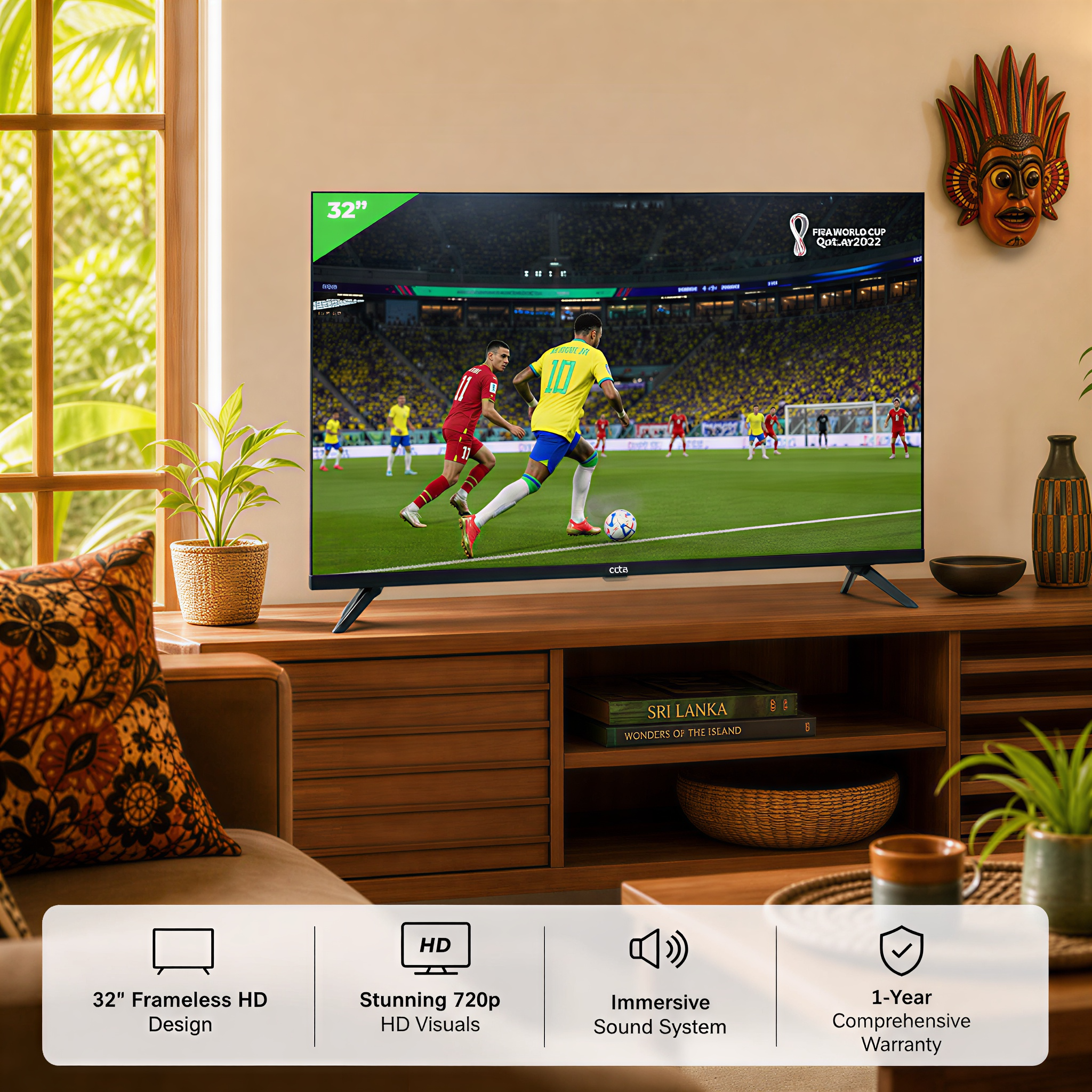 Modern Frameless Aesthetic of the OCTA 32 inch TV